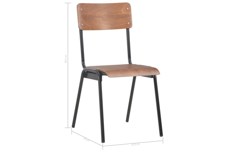 Spisestoler 2 stk brun solid kryssfinér stål - Brun - Spisestuestoler & kjøkkenstoler - Karmstol