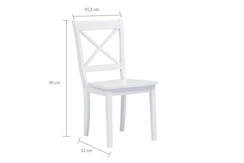 Spisestoler 2 stk hvit heltre gummitre - Spisestuestoler & kjøkkenstoler - Karmstol