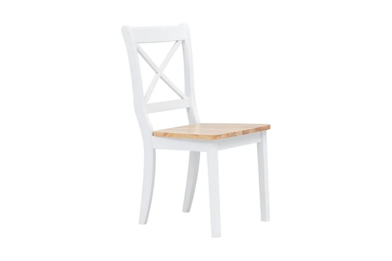 Spisestoler 2 stk hvit og lys heltre gummitre - Spisestuestoler & kjøkkenstoler - Karmstol