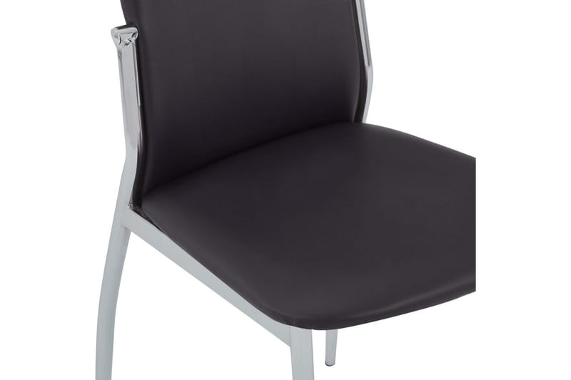 Spisestoler 4 stk brun kunstig skinn - Spisestuestoler & kjøkkenstoler - Karmstol
