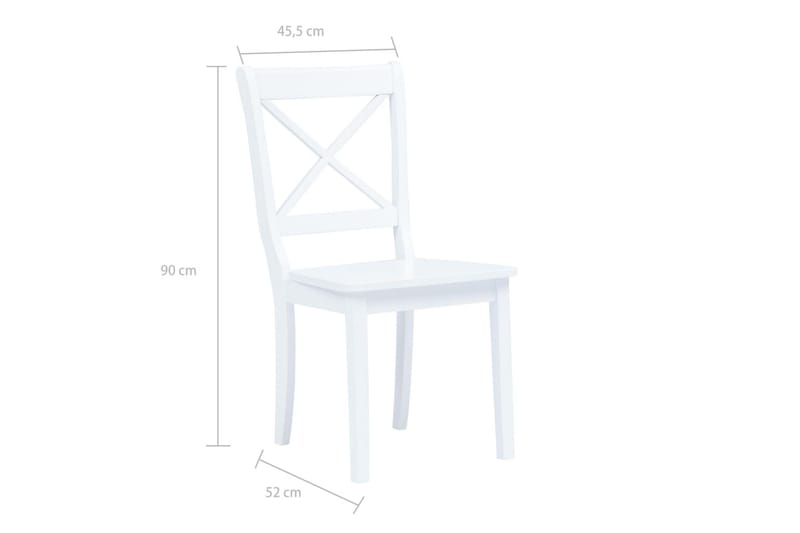 Spisestoler 4 stk hvit heltre gummitre - Spisestuestoler & kjøkkenstoler - Karmstol