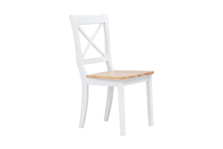 Spisestoler 6 stk hvit og lys heltre gummitre - Karmstol - Spisestuestoler & kjøkkenstoler