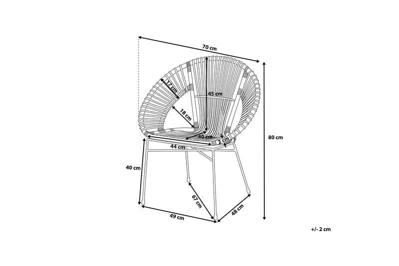 Stol Sarita 2-pk - Beige - Spisestuestoler & kjøkkenstoler