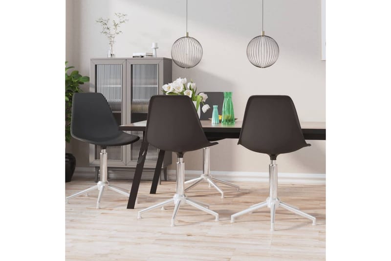 Svingbare spisestoler 4 stk lysegrå PP - Grå - Spisestuestoler & kjøkkenstoler