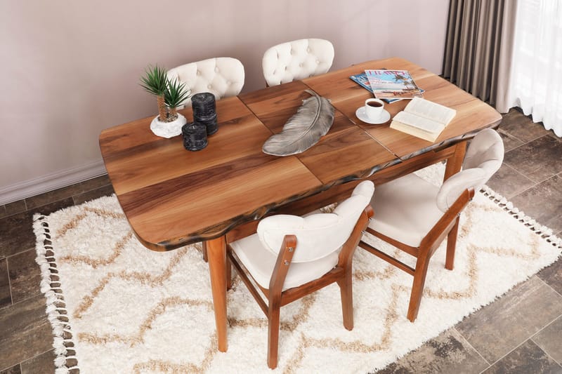 Tharol Spisestol - Valnøtt/Beige - Møbler - Stoler - Spisestuestoler & kjøkkenstoler