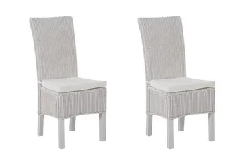 Truxall Rottingstol 2-pk - Hvit - Møbler - Stoler - Spisestuestoler & kjøkkenstoler