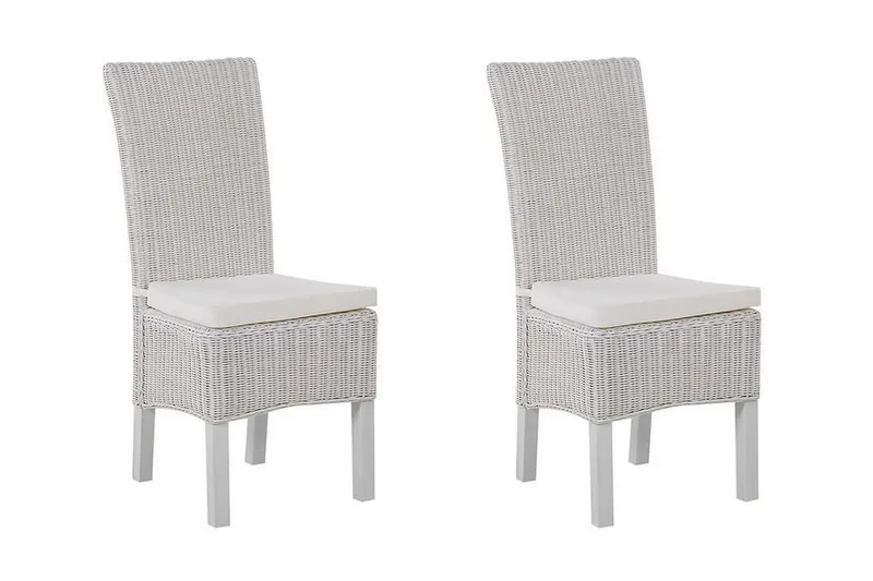 Truxall Rottingstol 2-pk - Hvit - Møbler - Stoler - Spisestuestoler & kjøkkenstoler