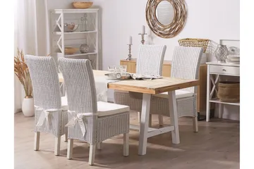 Truxall Rottingstol 2-pk - Hvit - Møbler - Stoler - Spisestuestoler & kjøkkenstoler