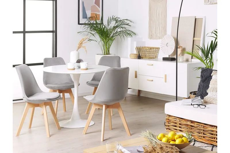 Tulunda II Fløyelsstol 2-pk - Grå - Møbler - Stoler - Spisestuestoler & kjøkkenstoler