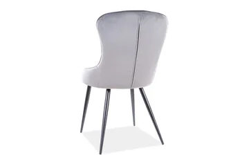 Urawa Spisestol - Fløyel/Grå/Svart - Møbler - Stoler - Spisestuestoler & kjøkkenstoler