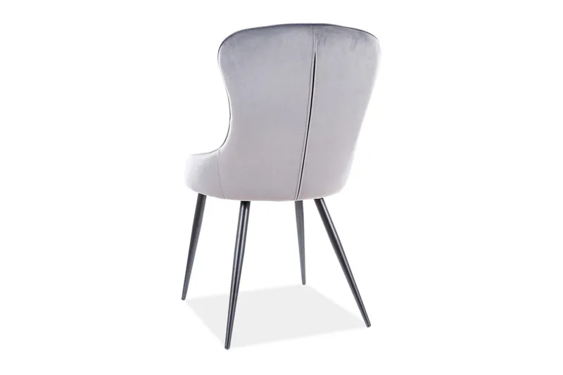Urawa Spisestol - Fløyel/Grå/Svart - Møbler - Stoler - Spisestuestoler & kjøkkenstoler
