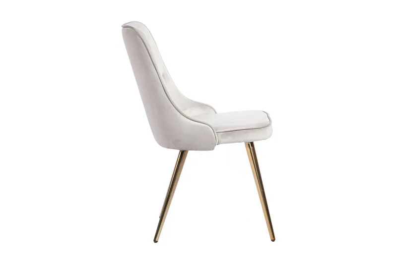 Velvet Deluxe Fløyelstol - Messing/Grå - Møbler - Stoler - Spisestuestoler & kjøkkenstoler