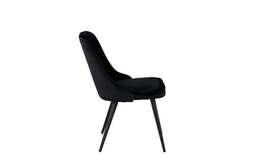 Velvet Deluxe Fløyelstol - Svart/Svart - Møbler - Stoler - Spisestuestoler & kjøkkenstoler