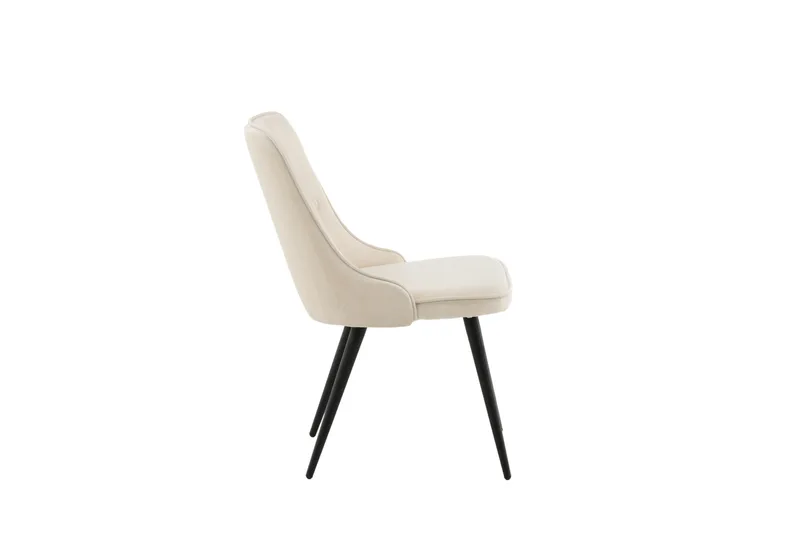 Velvet Deluxe Luksus Fløyelsstol - Svart/Beige - Møbler - Stoler - Spisestuestoler & kjøkkenstoler