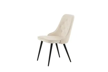 Velvet Deluxe Luksus Fløyelsstol - Svart/Beige - Møbler - Stoler - Spisestuestoler & kjøkkenstoler
