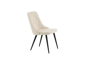 Velvet Deluxe Luksus Fløyelsstol - Svart/Beige - Møbler - Stoler - Spisestuestoler & kjøkkenstoler