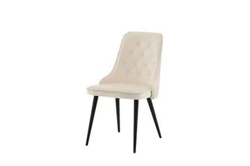Velvet Deluxe Luksus Fløyelsstol - Svart/Beige - Møbler - Stoler - Spisestuestoler & kjøkkenstoler