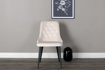 Velvet Deluxe Luksus Fløyelsstol - Svart/Beige - Møbler - Stoler - Spisestuestoler & kjøkkenstoler