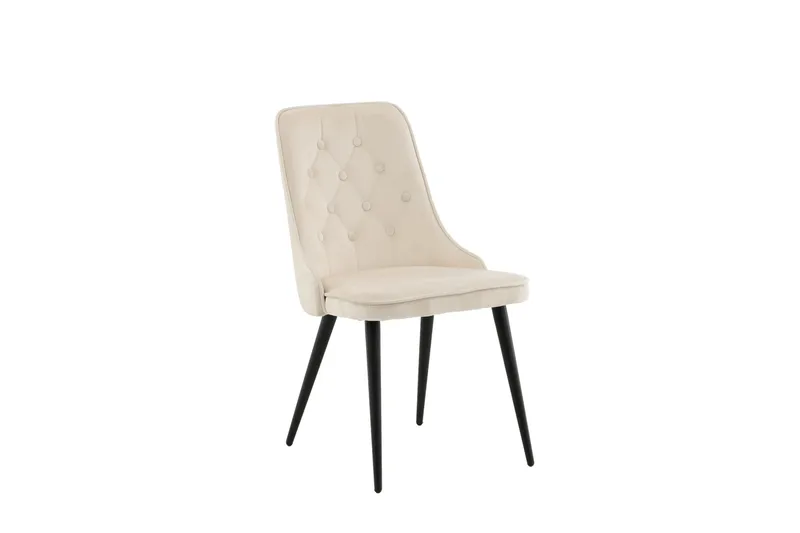Velvet Deluxe Lyx Fløyelstol - Svart/Beige - Møbler - Stoler - Spisestuestoler & kjøkkenstoler