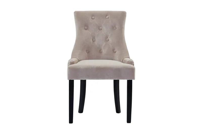 Viktoria Spisestol Fløyel - Sand / Beige - Møbler - Stoler - Spisestuestoler & kjøkkenstoler