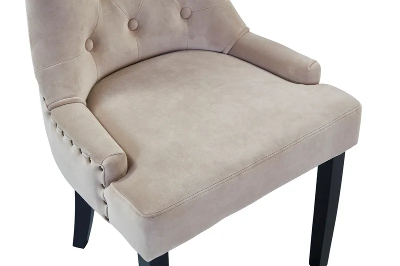 Viktoria Spisestol Fløyel - Sand / Beige - Møbler - Stoler - Spisestuestoler & kjøkkenstoler