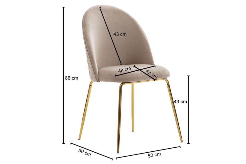 Wohnling Spisestol 2-pack - Beige - Møbler - Stoler - Spisestuestoler & kjøkkenstoler