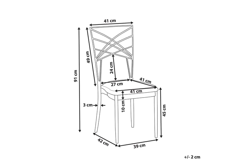 Stol Gines 2-pk - Sølv/Kunstskinn - Spisestuestoler & kjøkkenstoler