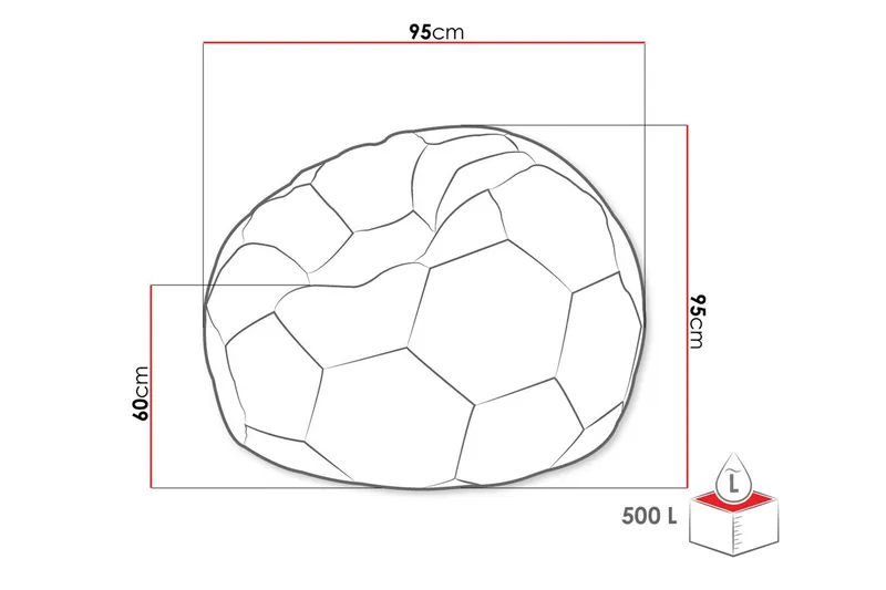 Svalliden Saccosekk 95 cm - Hvit / Svart - Møbler - Stoler - Sittesekk & sakkosekk