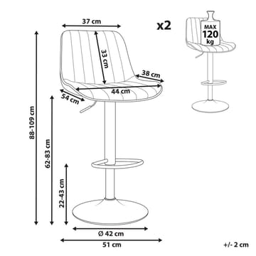 Svingbar krakk Dubrovnik 2-pakning - Møbler - Stoler - Barstol