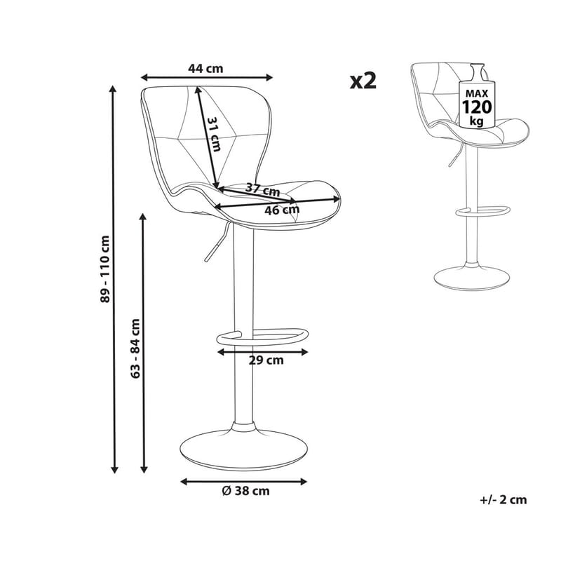 Svingbar krakk Valetta 2-pakning - Møbler - Stoler - Barstol