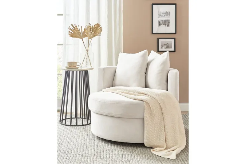 Svingbar lenestol Dalby - Beige - Møbler - Stoler - Lenestoler