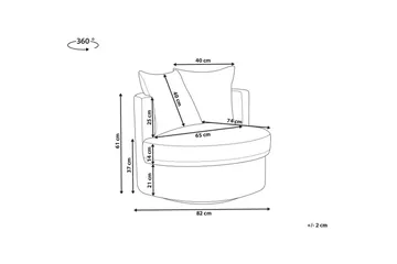 Svingbar lenestol Dalby - Blå - Møbler - Stoler - Lenestoler