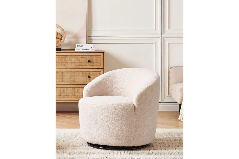 Svingbar lenestol Davik - Beige, svart - Møbler - Stoler - Lenestoler