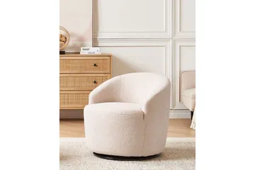 Svingbar lenestol Davik - Beige, svart - Møbler - Stoler - Lenestoler