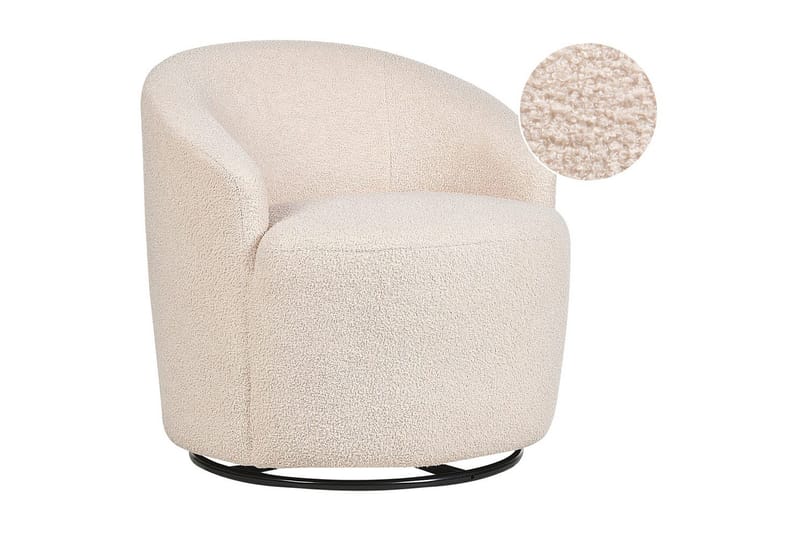 Svingbar lenestol Davik - Beige, svart - Møbler - Stoler - Lenestoler
