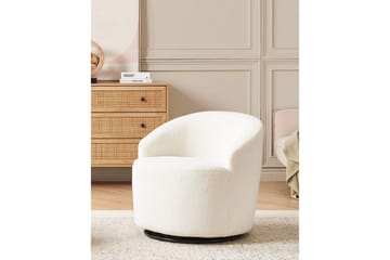 Svingbar lenestol Davik - Hvit, Svart - Møbler - Stoler - Lenestoler