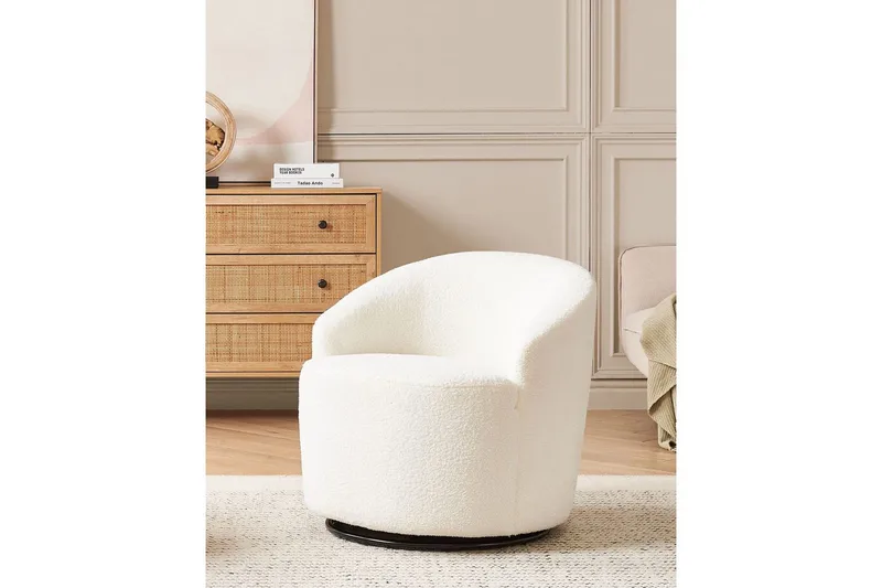 Svingbar lenestol Davik - Hvit, Svart - Møbler - Stoler - Lenestoler