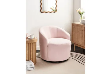 Svingbar lenestol Davik - Rosa, Svart, Rosa, svart - Møbler - Stoler - Lenestoler