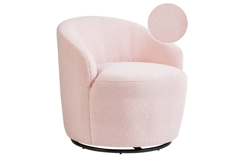 Svingbar lenestol Davik, Rosa, Svart, Rosa, svart