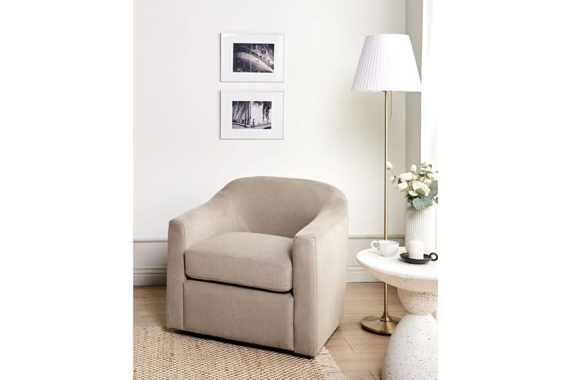 Svingbar lenestol Magnor - Beige, svart - Møbler - Stoler - Lenestoler