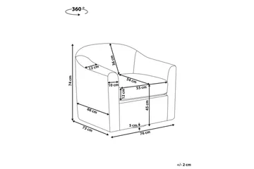 Svingbar lenestol Magnor - Lys beige, svart - Møbler - Stoler - Lenestoler