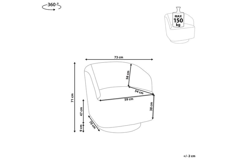 Svingstol Lavik - Grå, gull, Grå, Gull - Møbler - Stoler - Lenestoler