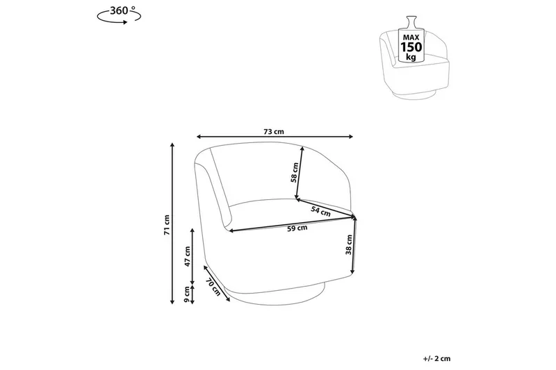 Svingstol Lavik - Grå, gull, Grå, Gull - Møbler - Stoler - Lenestoler