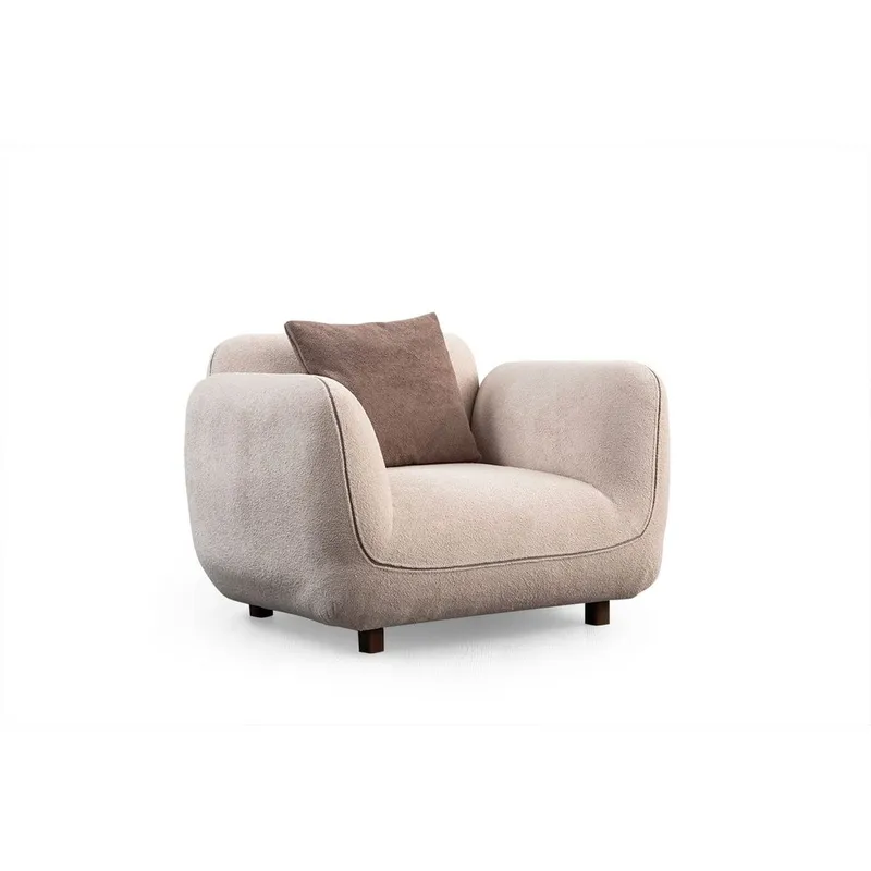 Talrosen Moderne Lenestol i Bouclé, Beige