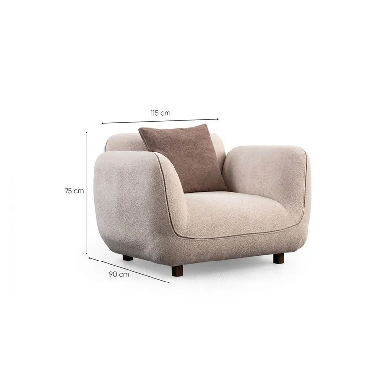 Talrosen Moderne Lenestol i Bouclé - Beige - Møbler - Stoler - Lenestoler