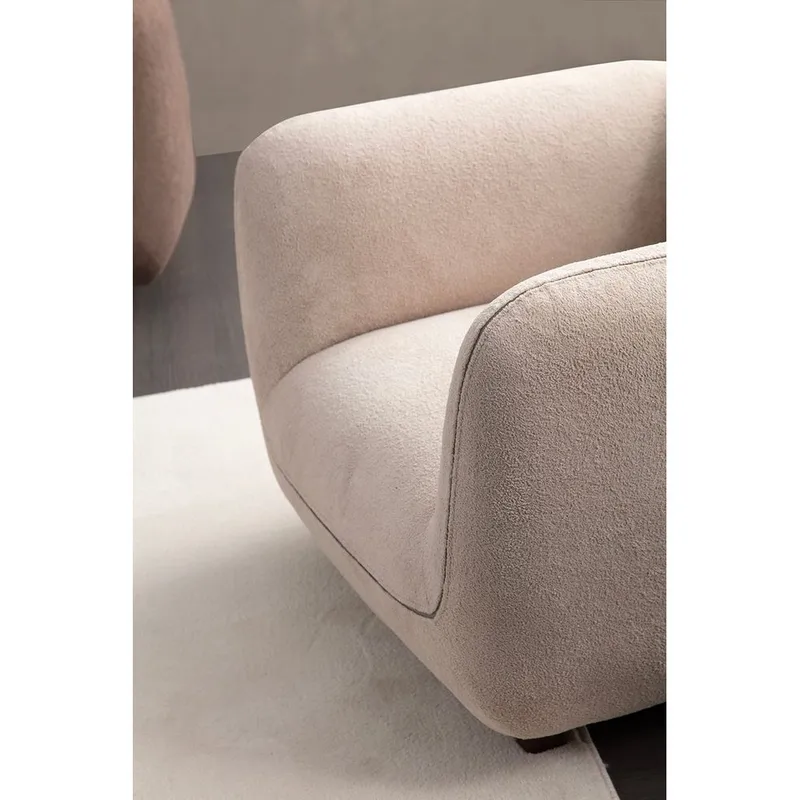Talrosen Moderne Lenestol i Bouclé - Beige - Møbler - Stoler - Lenestoler
