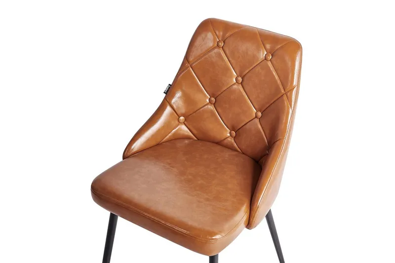 Valerie Spisestol i Kunstlær med Metallben - Cognac - Møbler - Stoler - Spisestuestoler & kjøkkenstoler