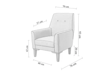 Valsot Lenestol - Mørk blå/Brun - Møbler - Stoler - Lenestoler