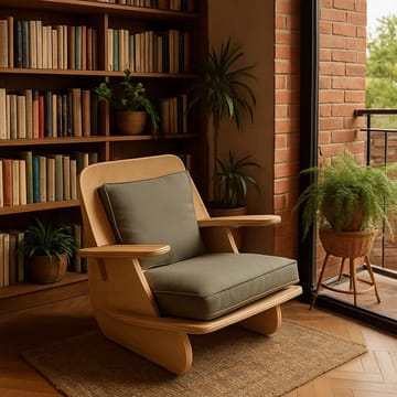 Vatira Ørelappstol - Naturlig tre og khaki - Møbler - Stoler - Lenestoler