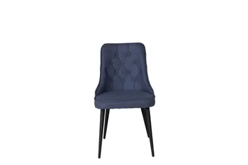 Velvet Deluxe Stol - Blå/Sort/Velour - Møbler - Stoler - Spisestuestoler & kjøkkenstoler